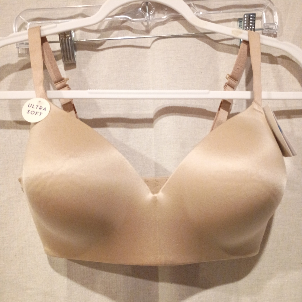 32DDD Ultra Soft Wireless Beige Bra